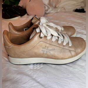 KURU BRAND Tan Leather Sneakers with White Laces, Barely Used, Make offers